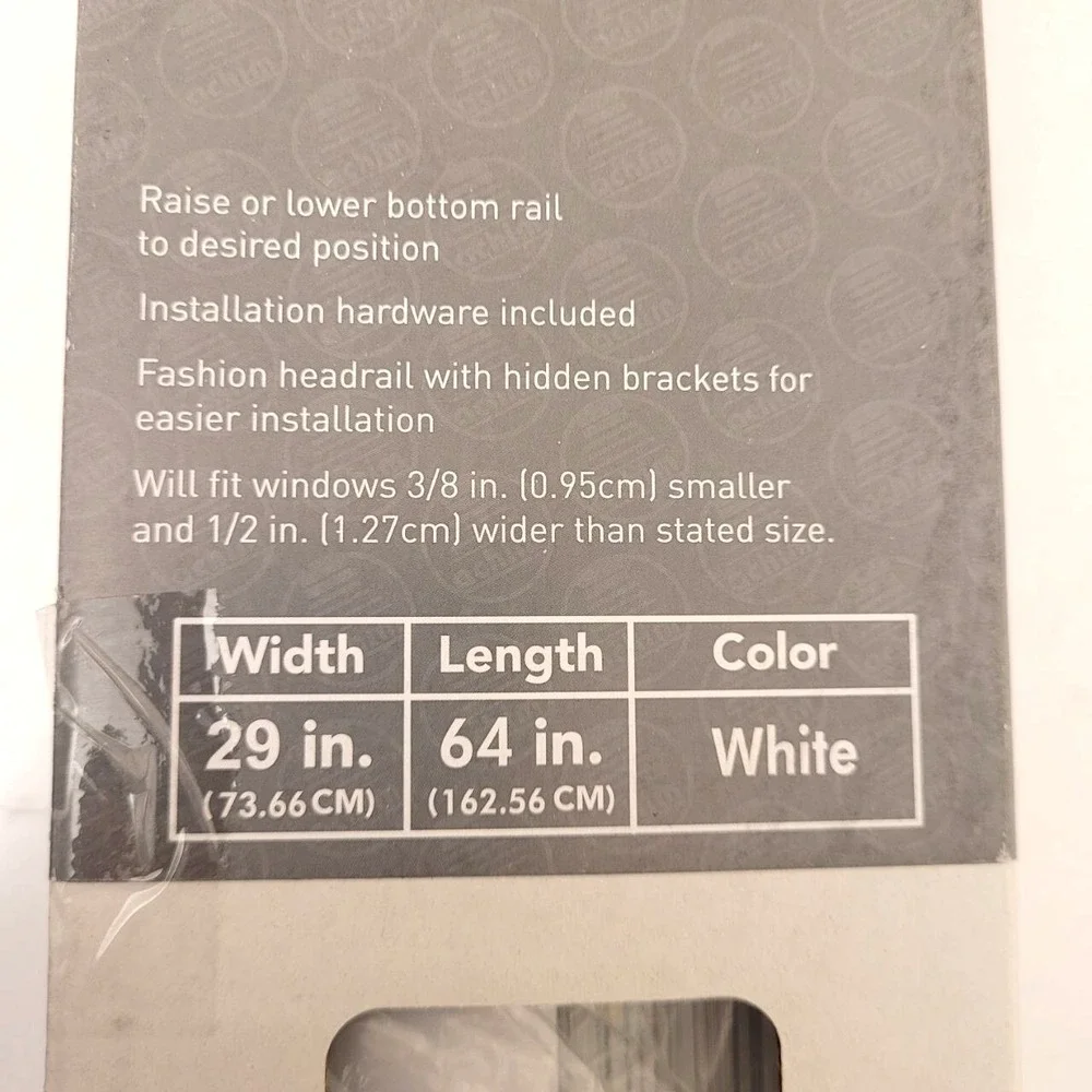 Achim GII Deluxe Sundown Cordless Mini Blind 29x64 White Room Darkening 1